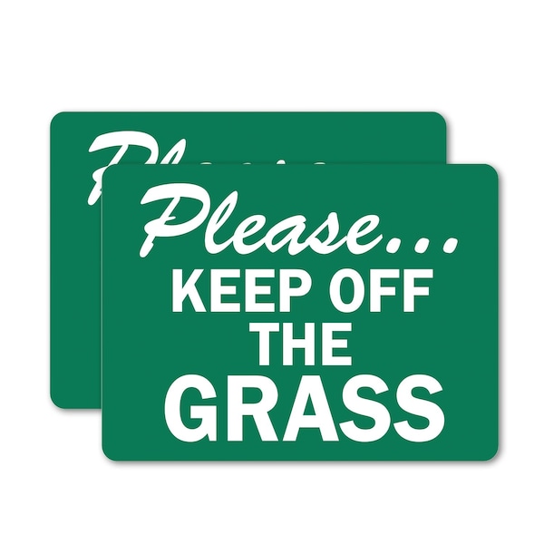Signmission Please.Keep Off The Grass, 10 in W x Rectangle, Vinyl Decal OS-2PACK-MISC-D-710-L-19506 - main